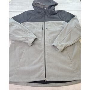 Duluth Trading Co Two-Tone Gray Hooded Fleece Jacket